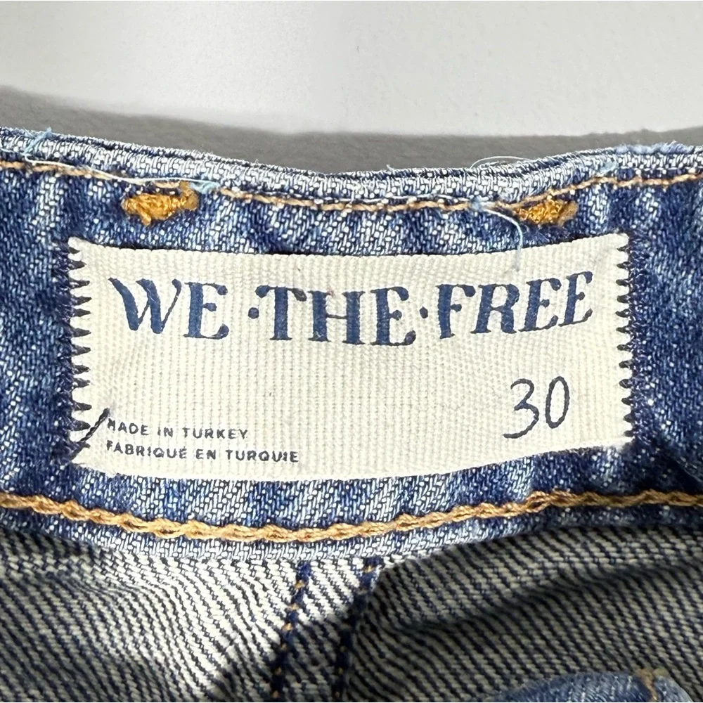 FREE PEOPLE We The Free Beginners Luck Slouch Denim Jean Short Felicity Wash 30